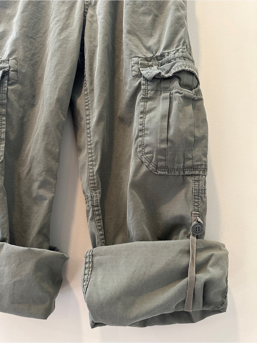 Lucky Brand Women Y2K 90s Dungarees Cargo Pants Green Sz 6/28 Reg Streetwear - Picture 10 of 12